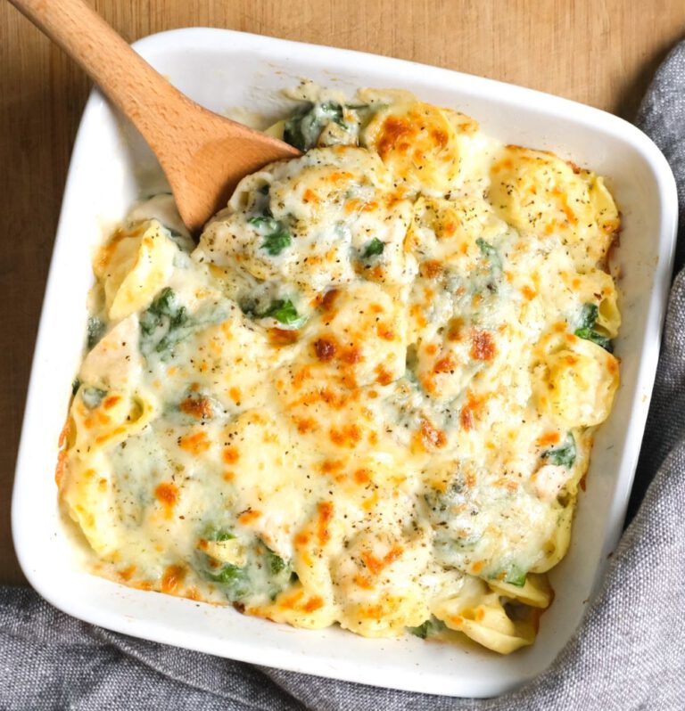 Tortellini ovenschotel met spinazie